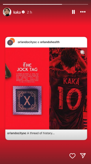 Última actividad de Kaká en sus redes sociales. Foto: Instagram