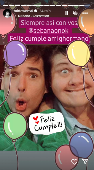 Última historia de Mirta Wons en cuenta de Instagram. Foto: Redes sociales