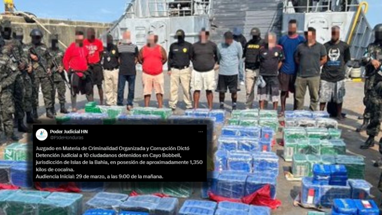 Seguirán recluidos 10 hondureños capturados por tráfico de drogas en Guanaja