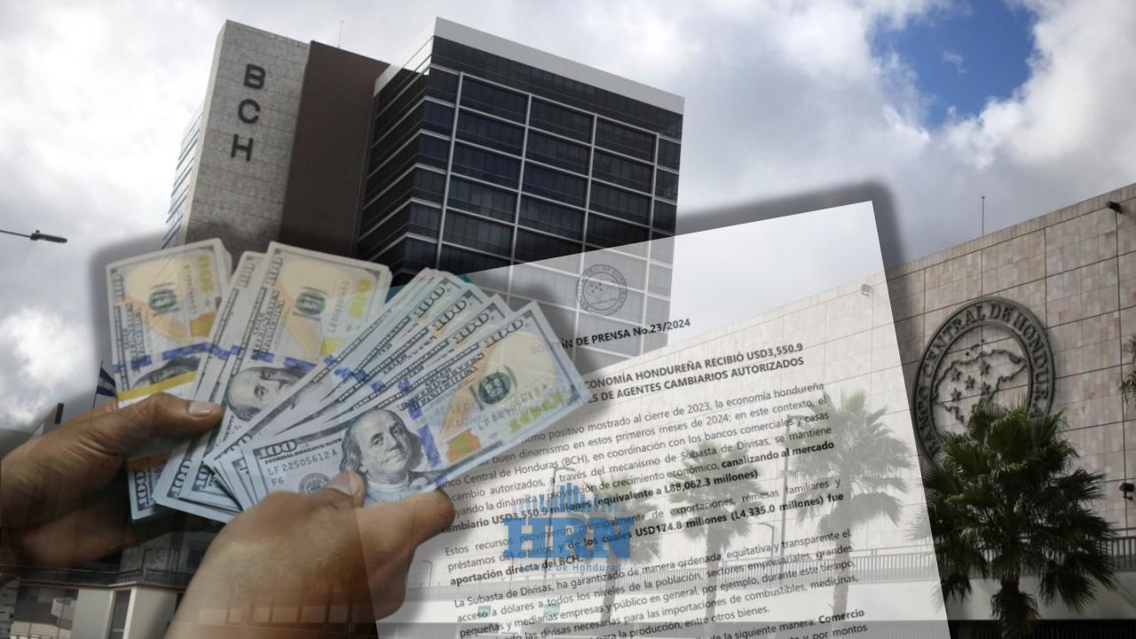 Más de $ 3,500 millones en divisas recibió Honduras hasta marzo de 2024, según BCH