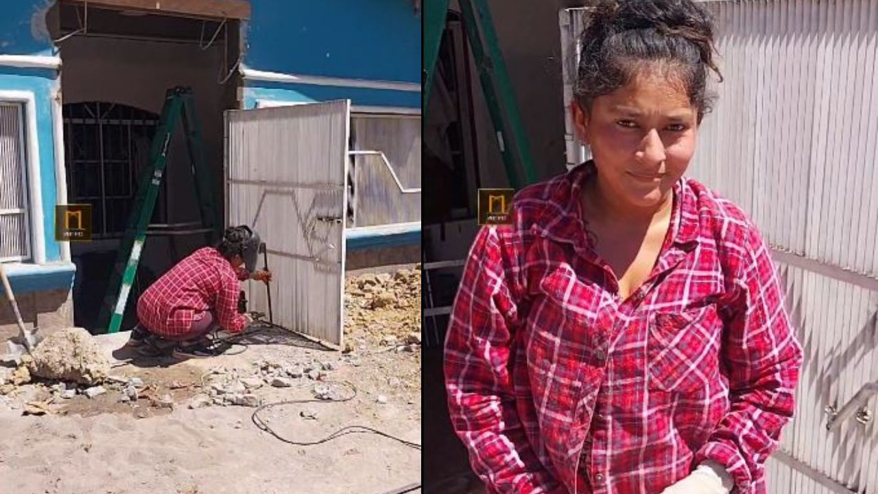 ‘Hay que echarle ganas a la vida’, madre hondureña trabaja en la soldadura y albañilería