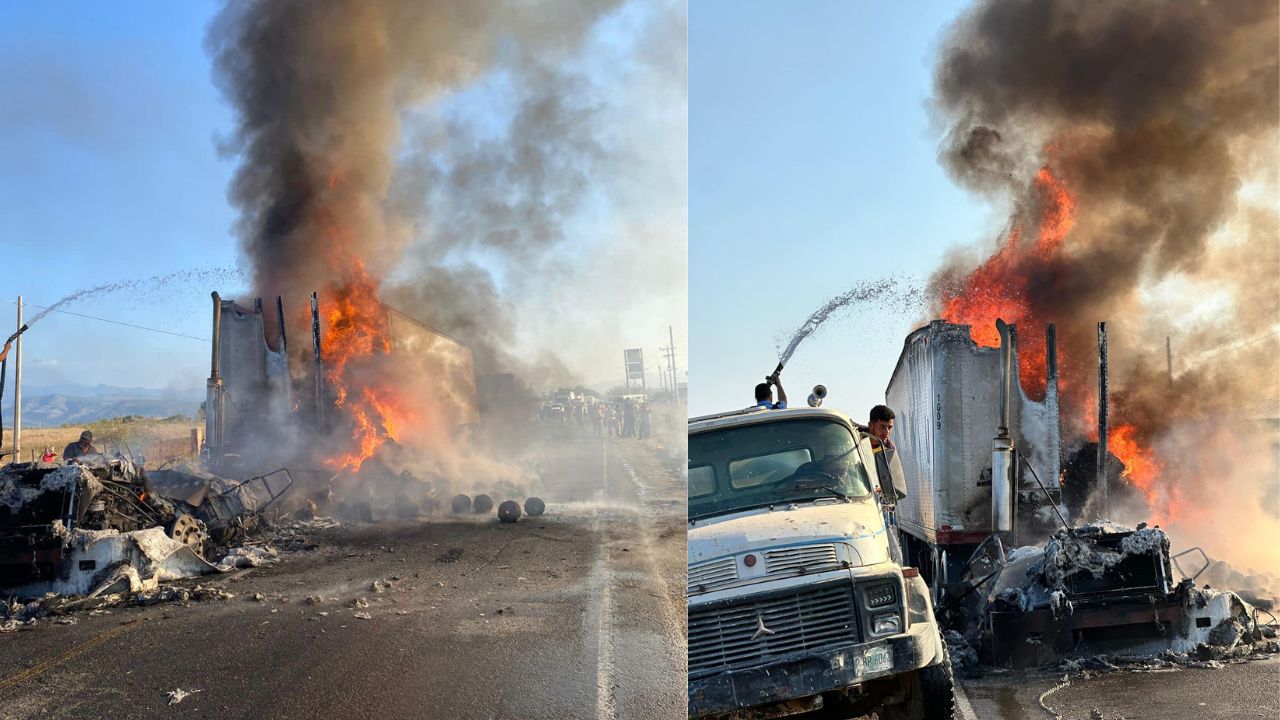 Impactantes videos de tráiler y camión prendidos en llamas en  carreteras de Honduras