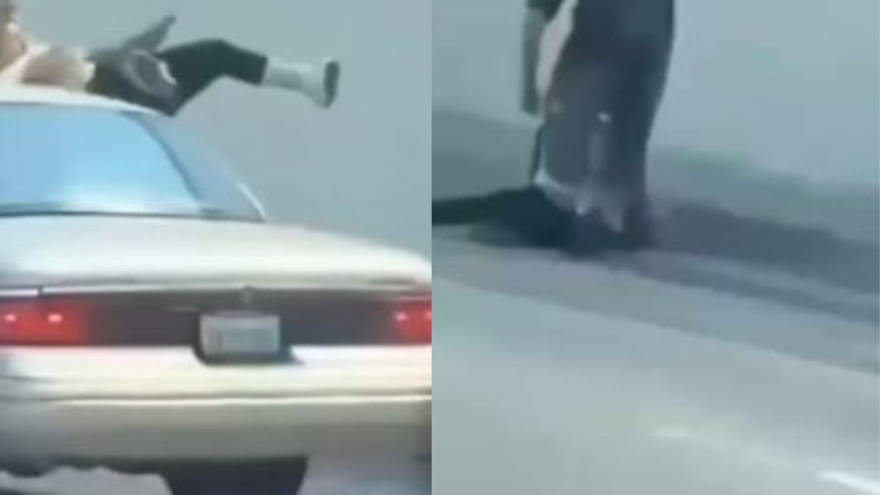VIDEO:  ‘mega toxica’, mujer se lanza a carro cuando discutía con su pareja