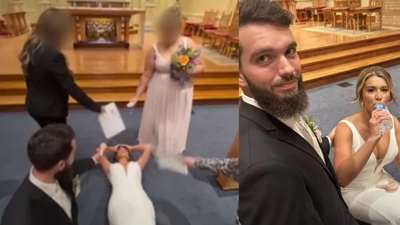 Cuando iba a dar el 'si', mujer se desmaya en el altar durante su boda