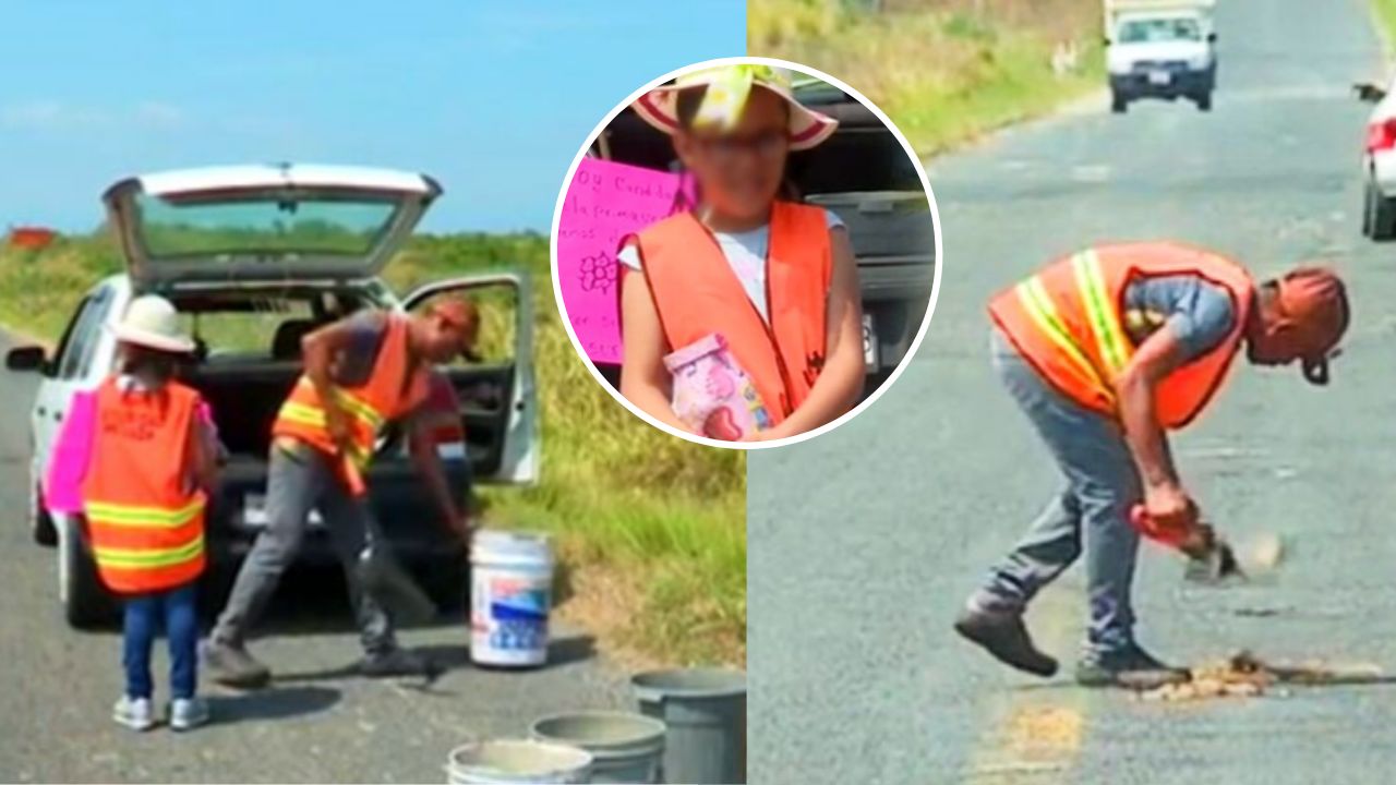 ¡Amor de padre! Hombre repara baches para conseguir votos y ayudar a que su hija gane reinado