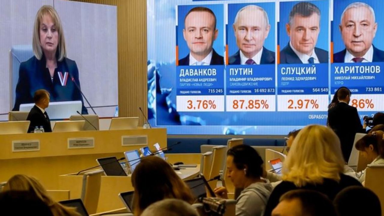Putin seguirá en el Kremlin hasta 2030 tras lograr un histórico 87.34 % de los votos