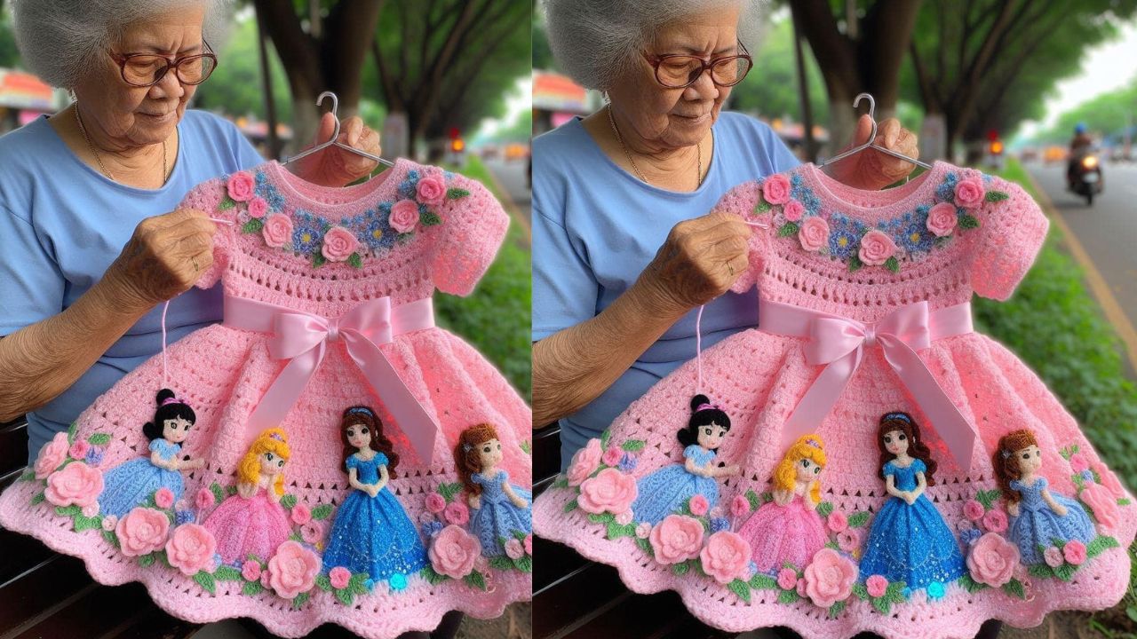 '¡Es real!', cuestionan elaboración de hermoso vestido de niña con croché