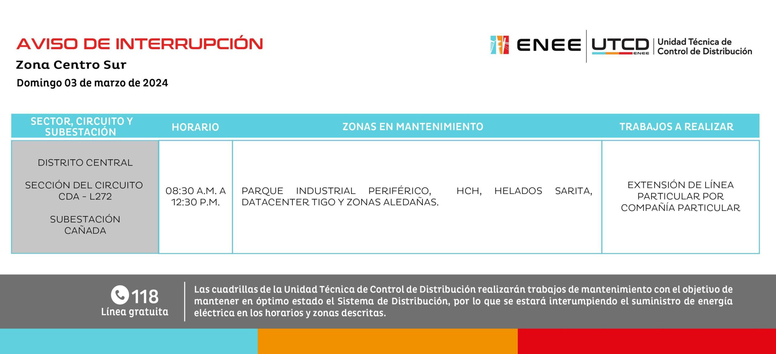Últimos cortes de energía eléctrica programados por la ENEE. Foto: UTCD