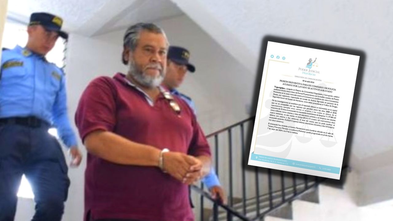 Envían a prisión a excomisario de la Policía Constantino Zavala, por supuesto lavado de activos