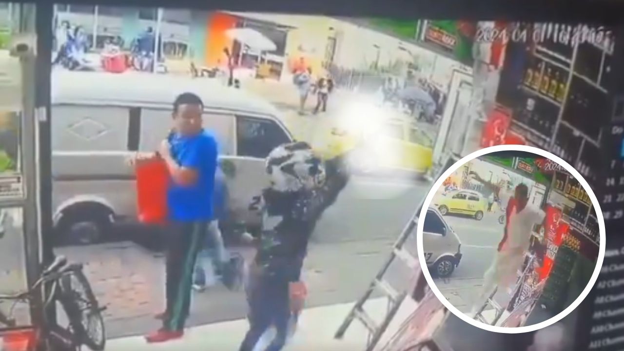 Cámara capta a delincuente cuando dispara contra trabajador en una tienda