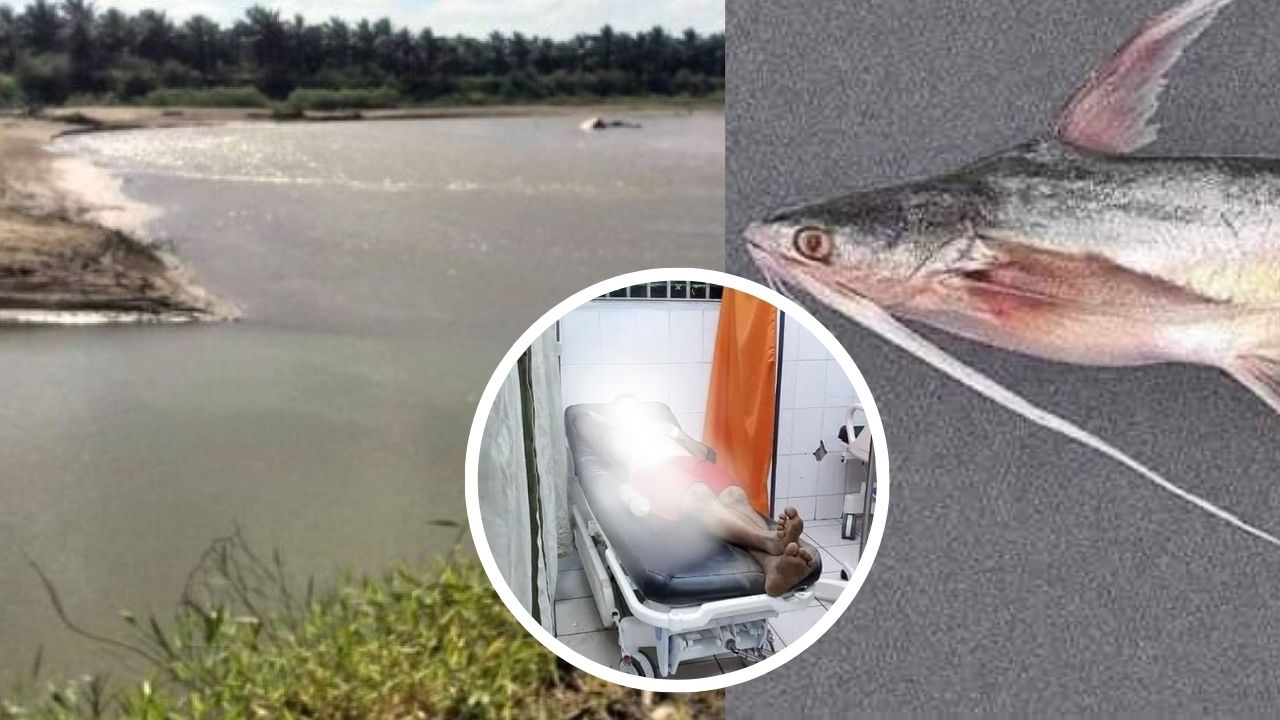 Pescador resulta herido tras ser mordido por un pez barbo en el río Aguan