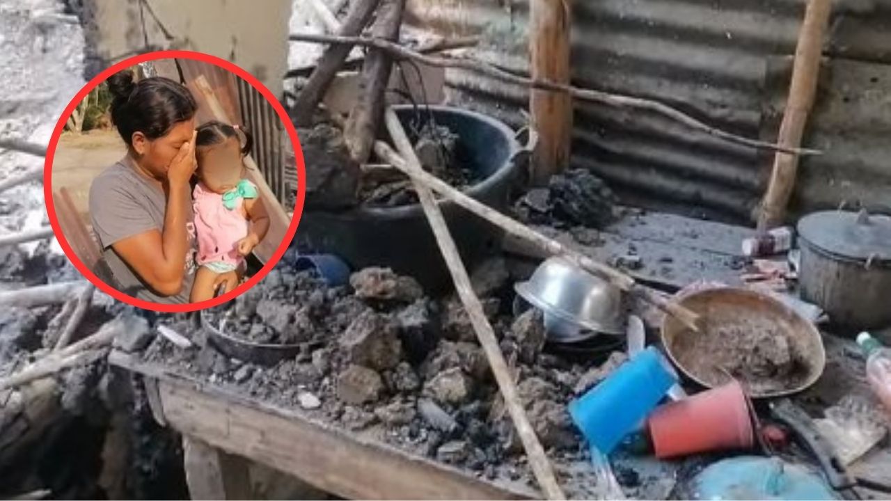 'Me le metieron fuego', hondureña, madre de 4 hijos, llora al ver su casa quemada