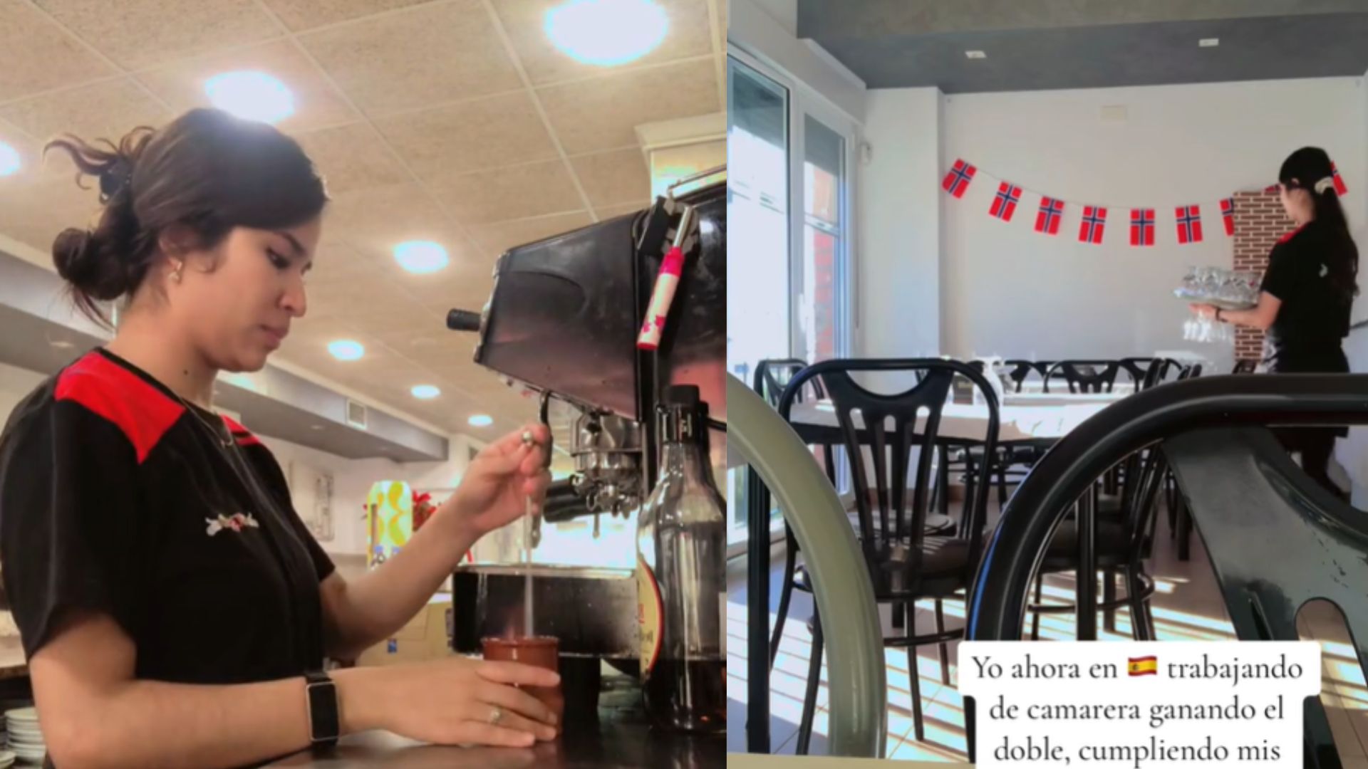 'Estoy cumpliendo mi sueño': hondureña revela que gana el doble trabajando como mesera en España