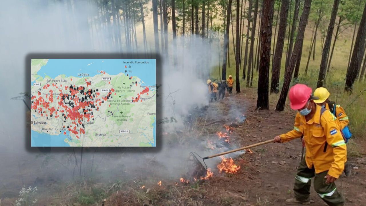 Más de 1,400 incendios consumen unas 90,000 hectáreas en Honduras