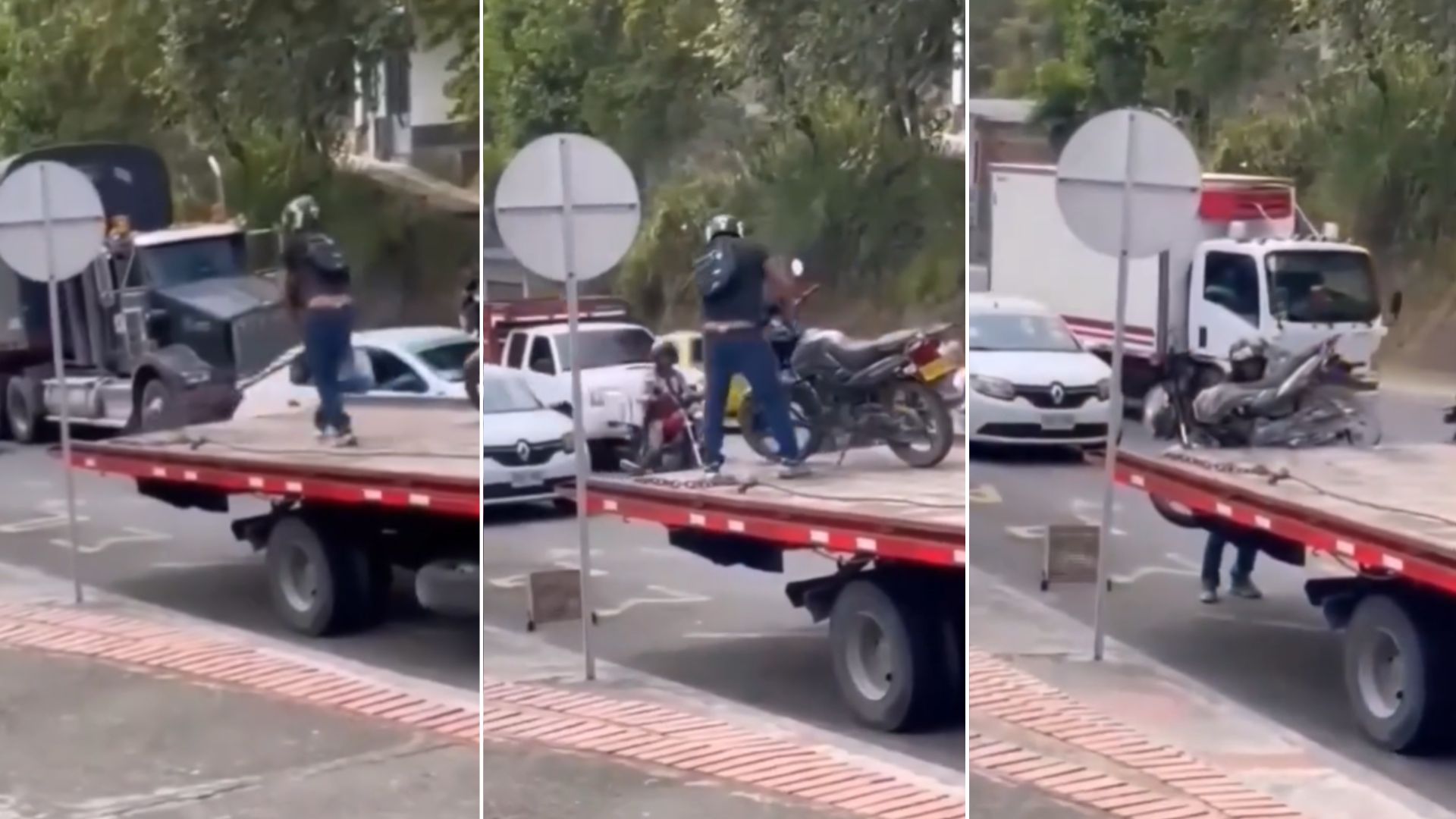 VÍDEO: Hombre desafía a las autoridades al bajar de la grúa su motocicleta confiscada