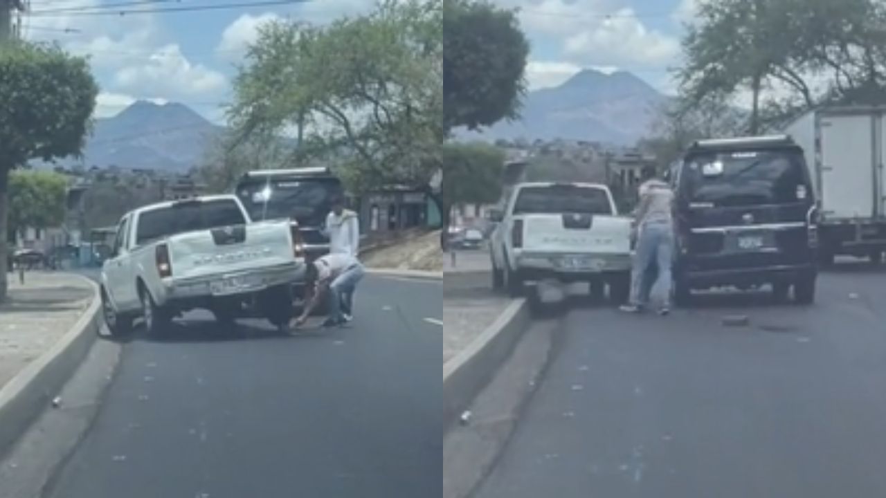 Conductor escapa de pelea con trabajadores de 'rapidito' subiéndose a acera del bulevar FF. AA.