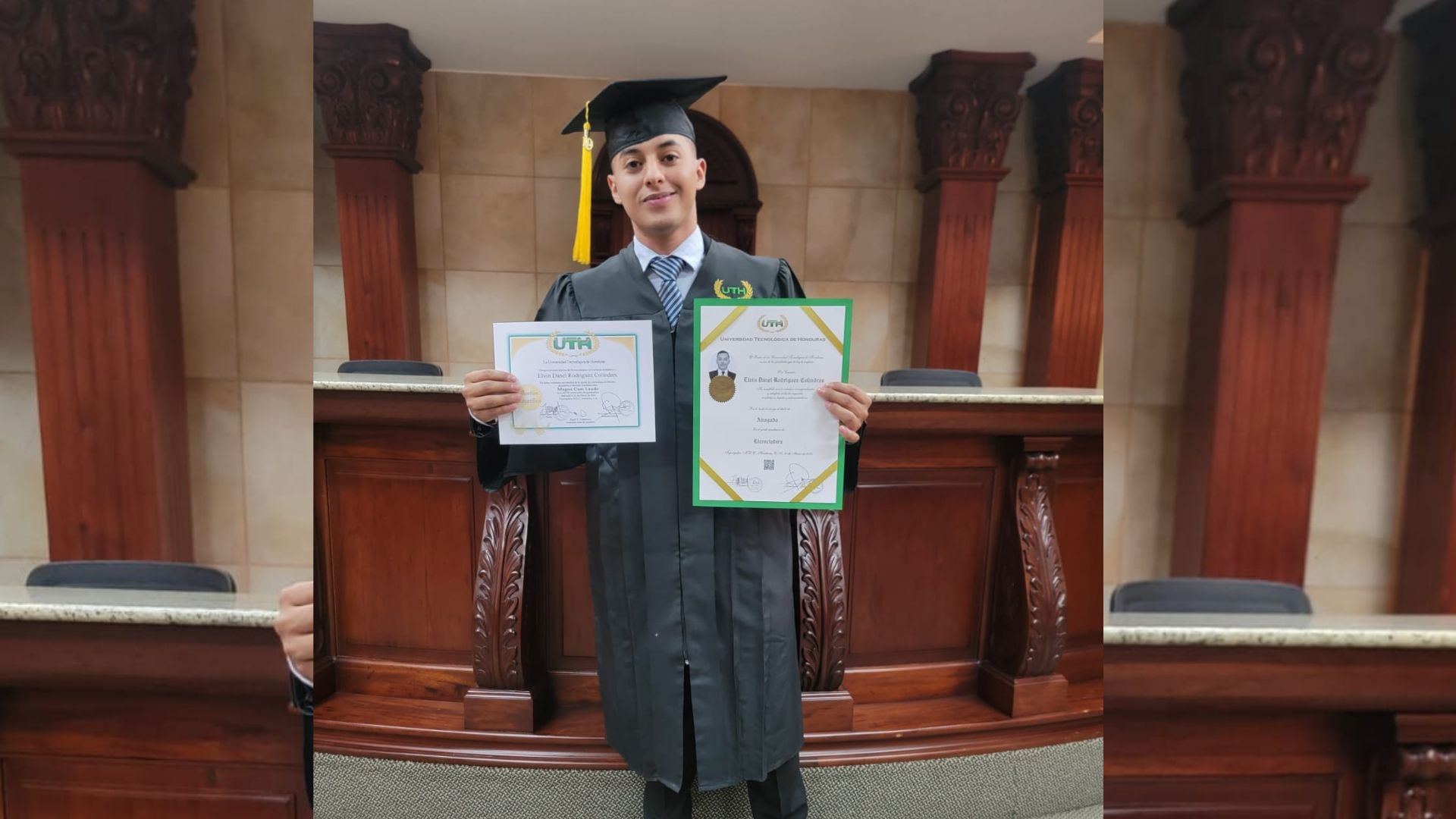 Policía hondureño se convierte en abogado y se gradúa con honores