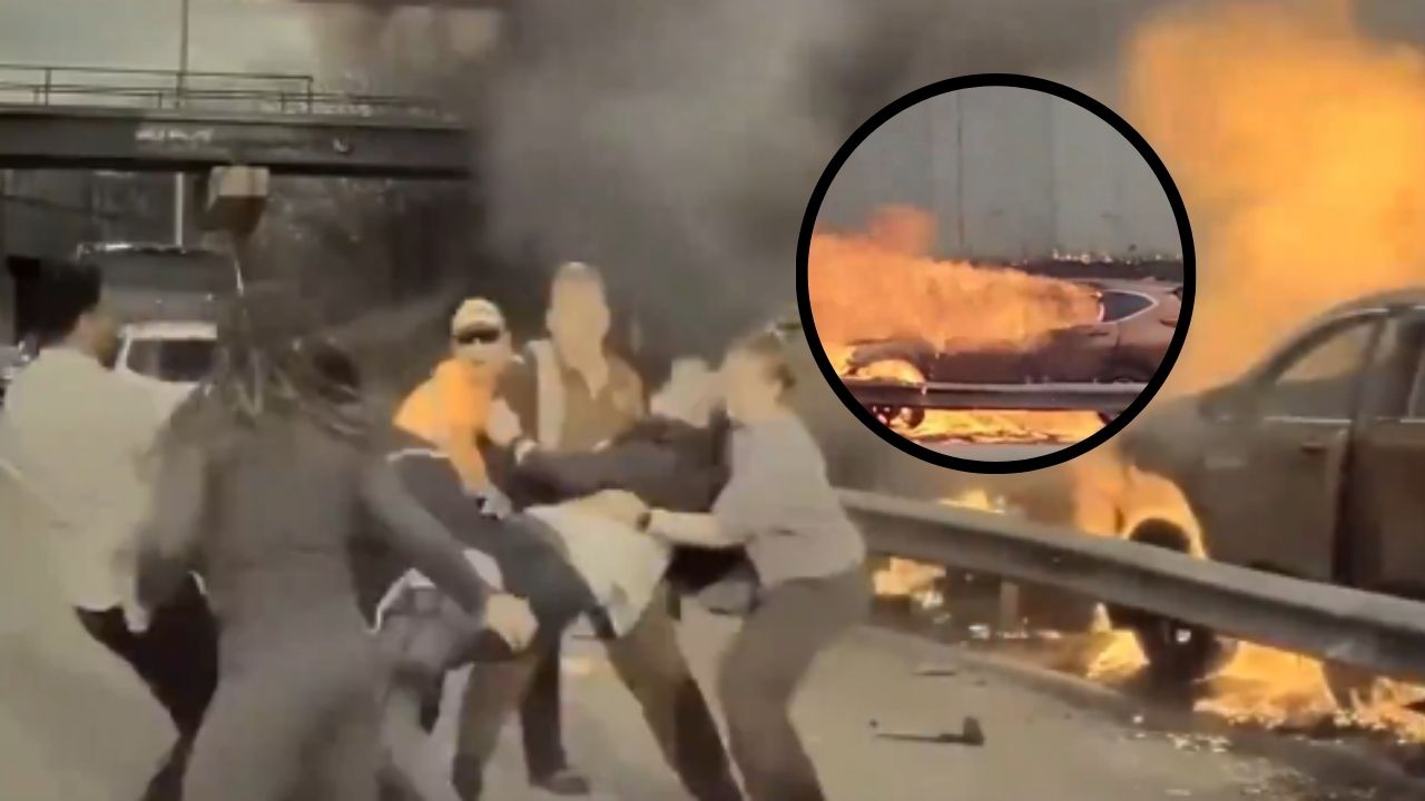 VÍDEO: Un grupo de personas rescata a un hombre mientras su carro se quemaba en Minnesota, EE. UU.