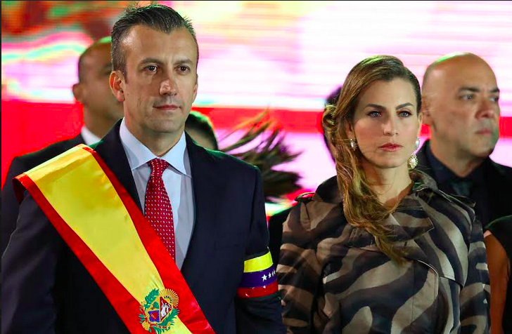 Tareck El Aissami y su esposa Riada Rudy Aamer. Foto: cortesía