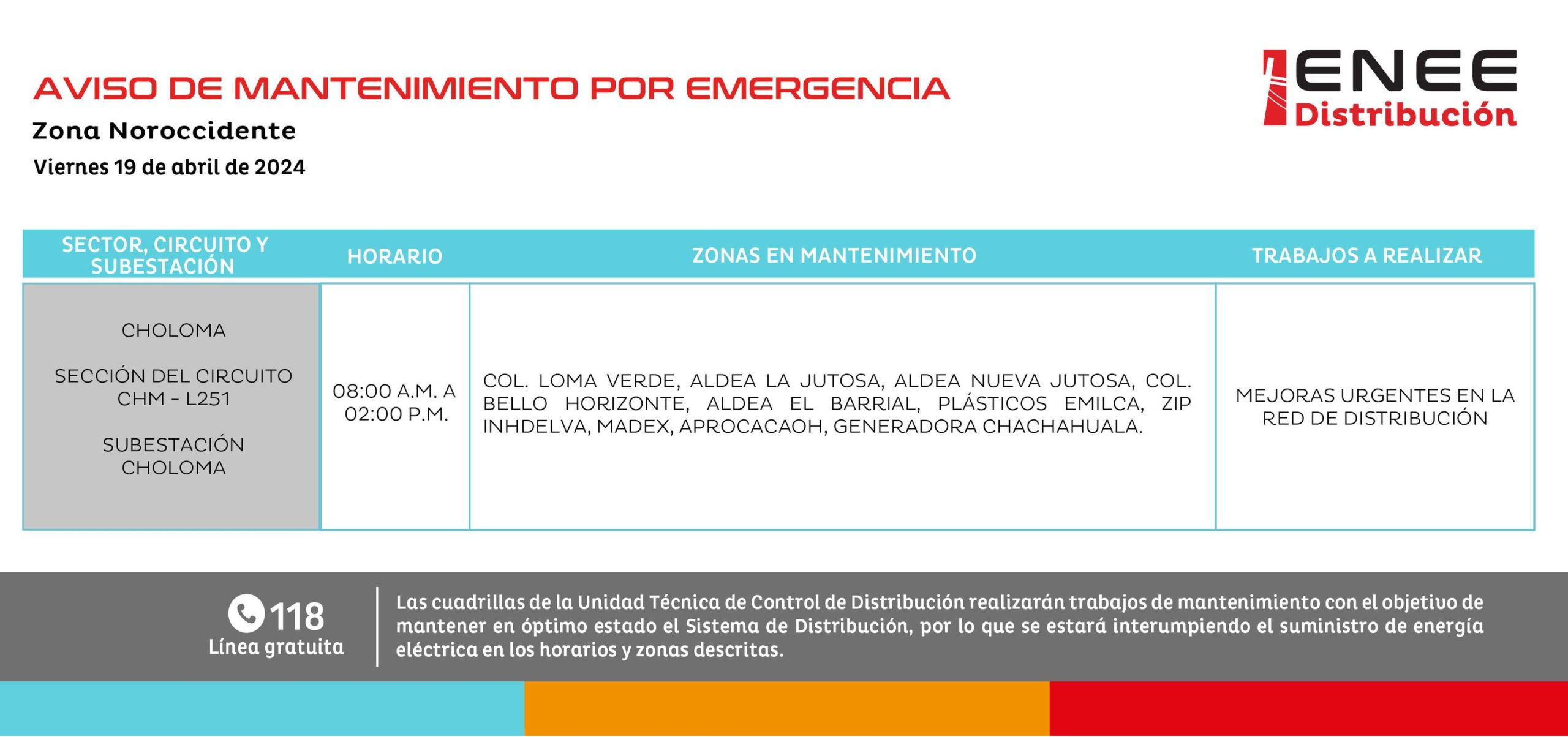 Cortes de emergencia en Choloma. Foto: UTCD