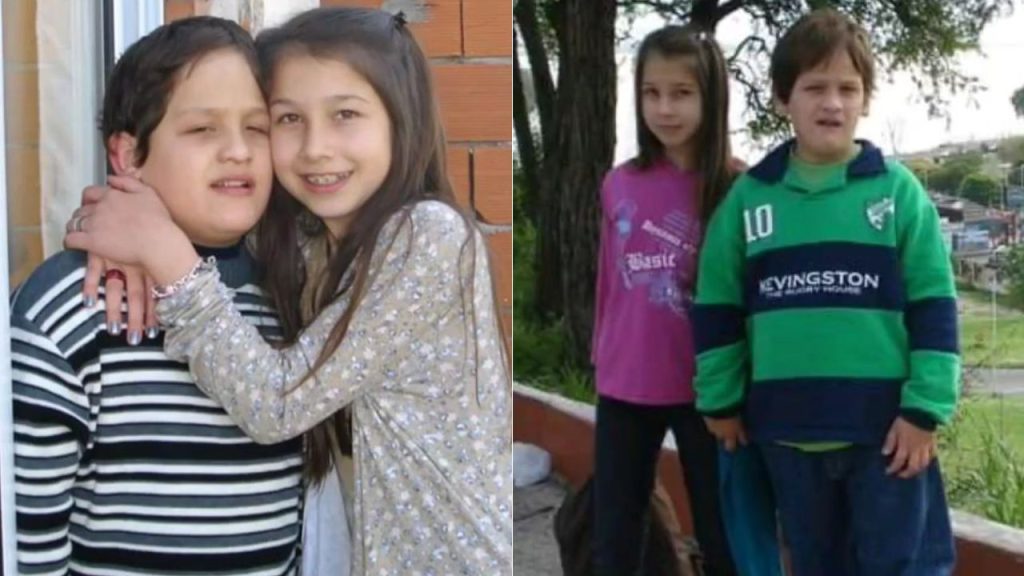 Aaron y Nahir Galarza juntos cuando eran niños