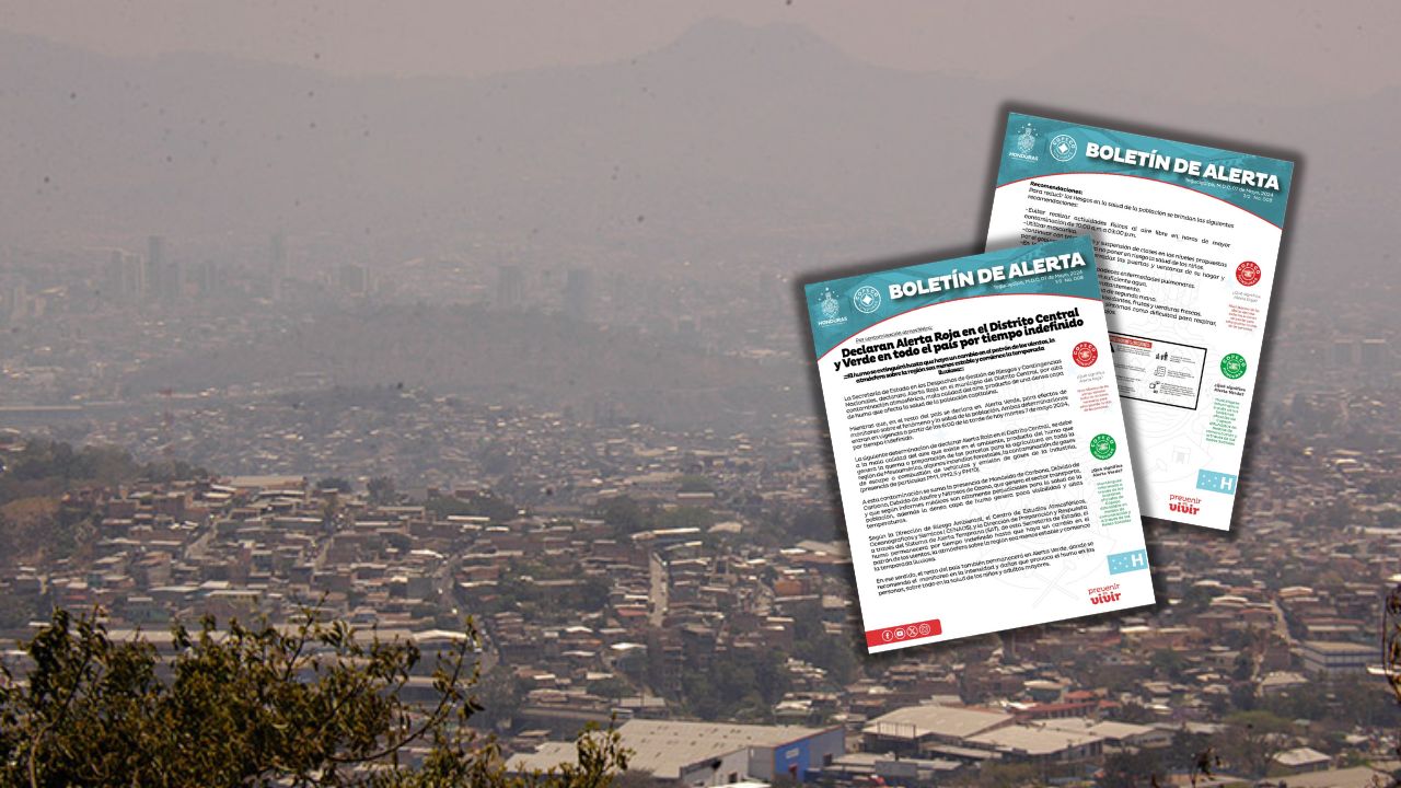 Emiten alerta roja para el DC y verde para el resto de Honduras por contaminación en el aire