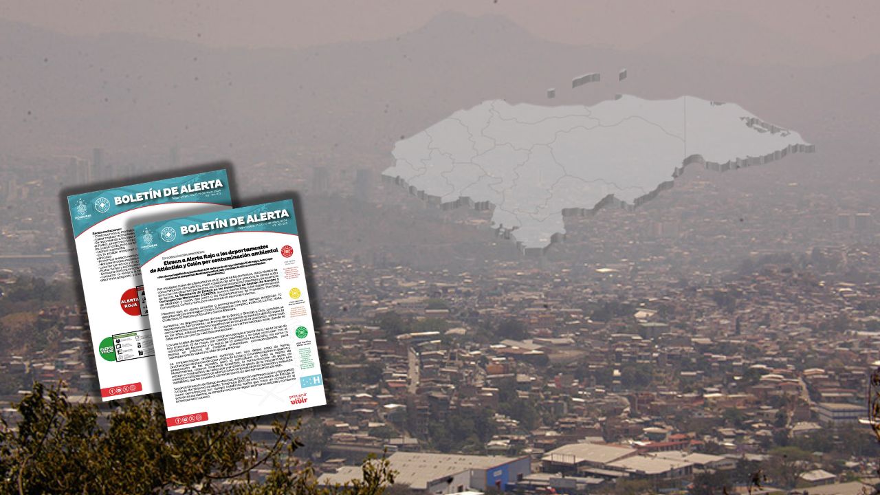 Por contaminación en el aire, Copeco eleva alerta roja a dos departamentos