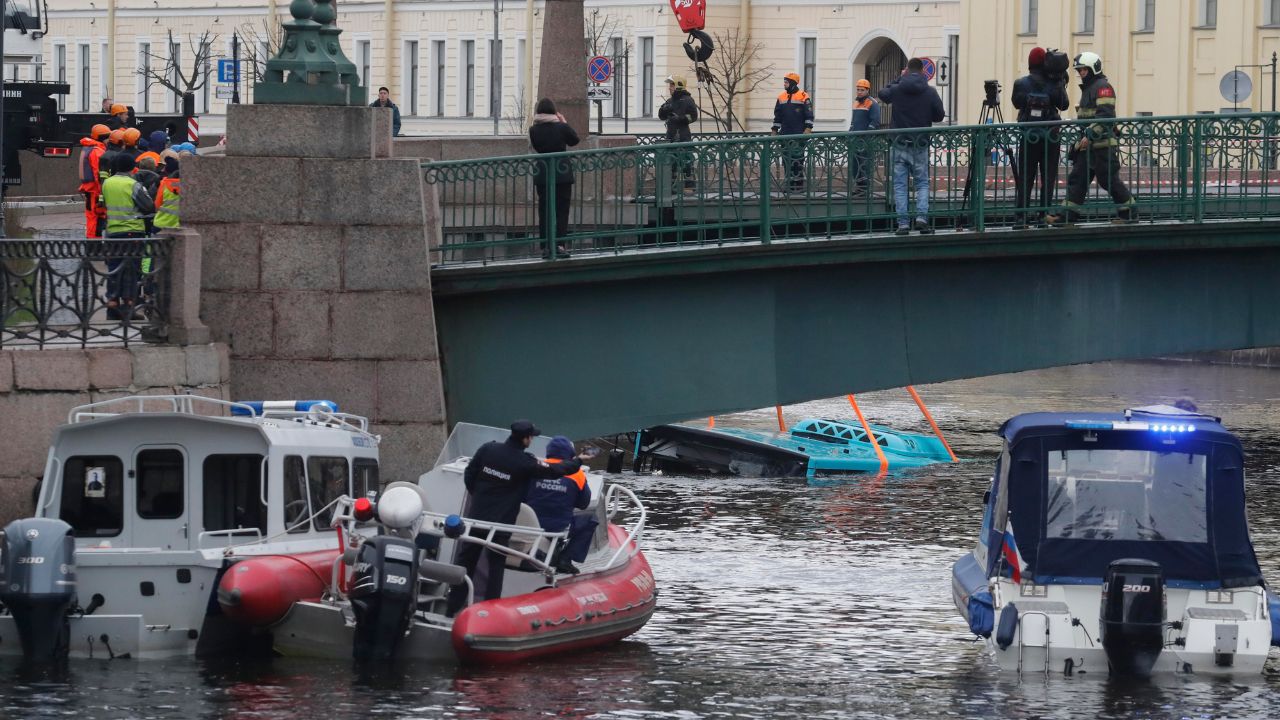 Siete personas mueren al caer al río un autobús desde un puente en Rusia