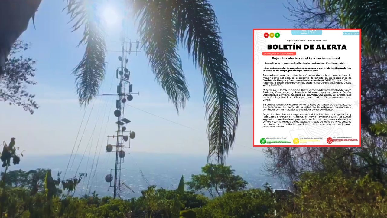Bajan alertas en ocho departamentos por disminución de contaminación del aire
