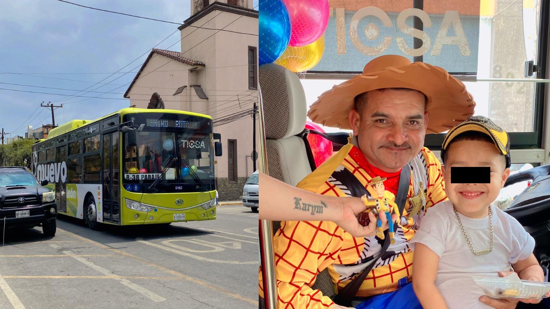 Conductor de bus se viste de 'Woody' para sorprender a los pasajeros más pequeños