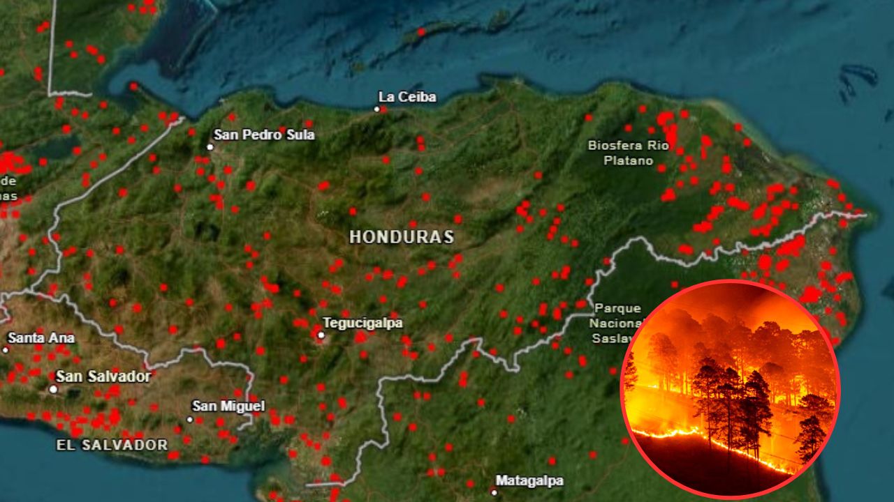 Activos en Honduras más de 1,500 puntos de calor que provocan capa de humo