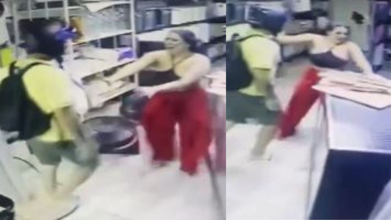 VIDEO: Hombre llegó a buscar a su ex al trabajo y la atacó con una tijeras