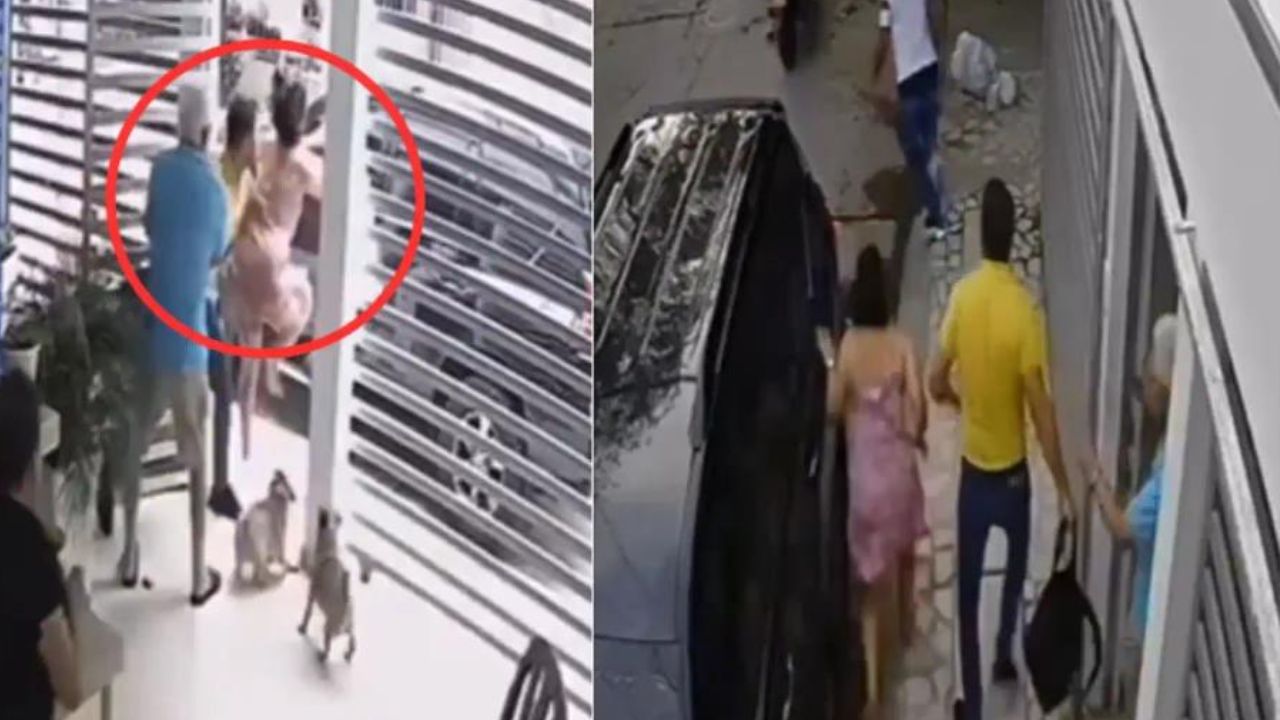 Captan cuando mujer de una patada voladora frustra asalto contra su hijo