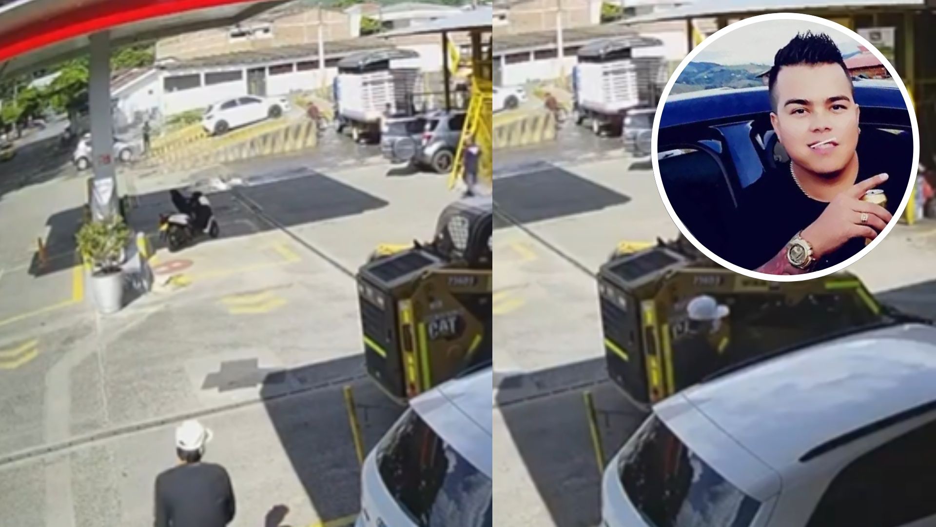 Cámaras captan momento en que hombre es asesinado en una gasolinera