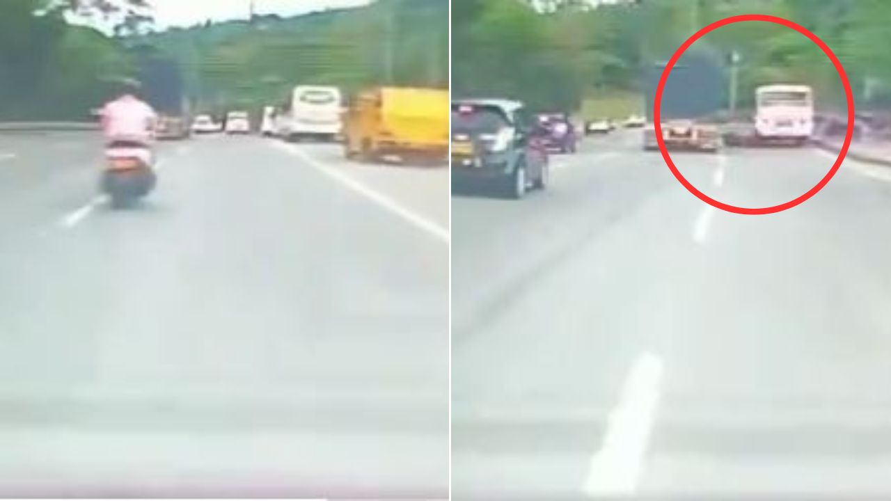 VIDEO: mujer motociclista muere al impactar contra bus y luego ser arrollada por camión