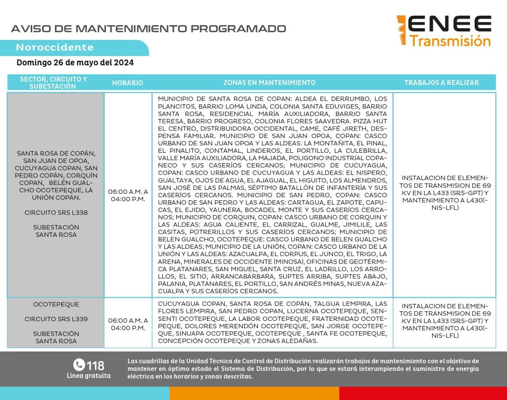 Lista de colonias que no tendrán luz mañana