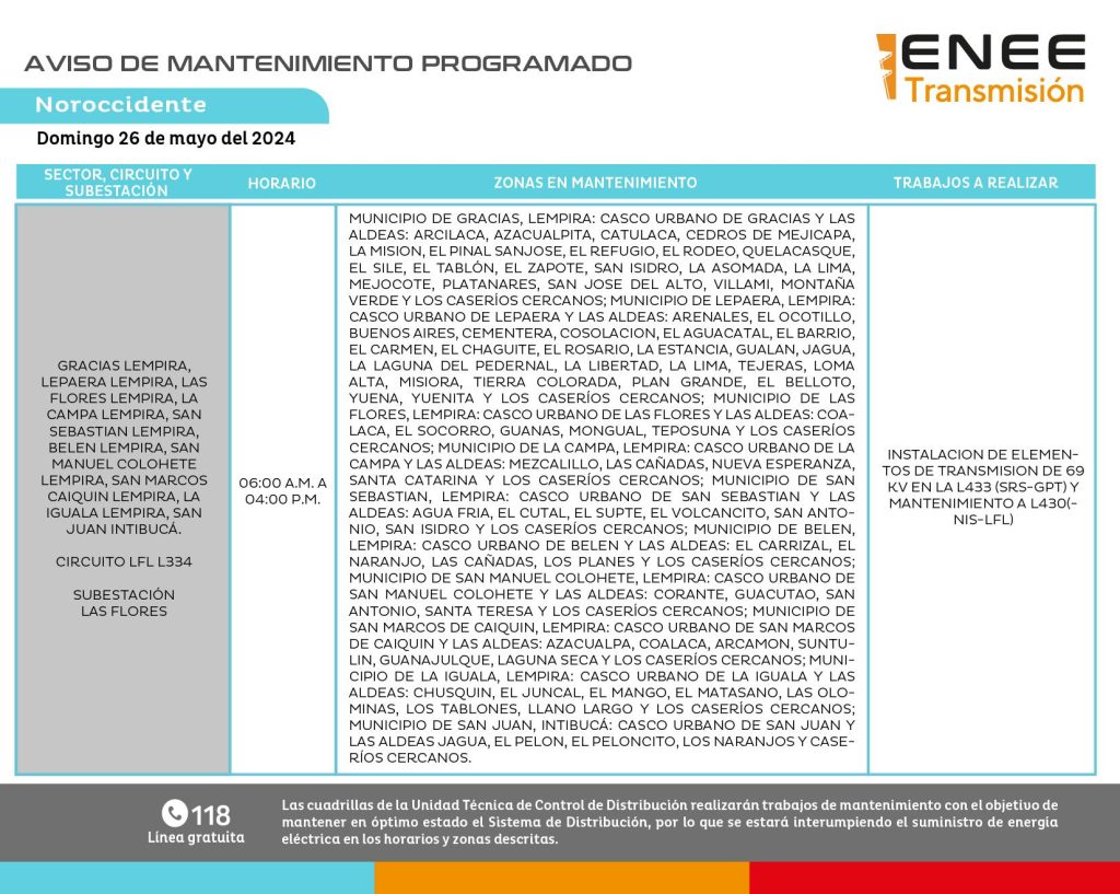 Lista de colonias que no tendrán luz mañana