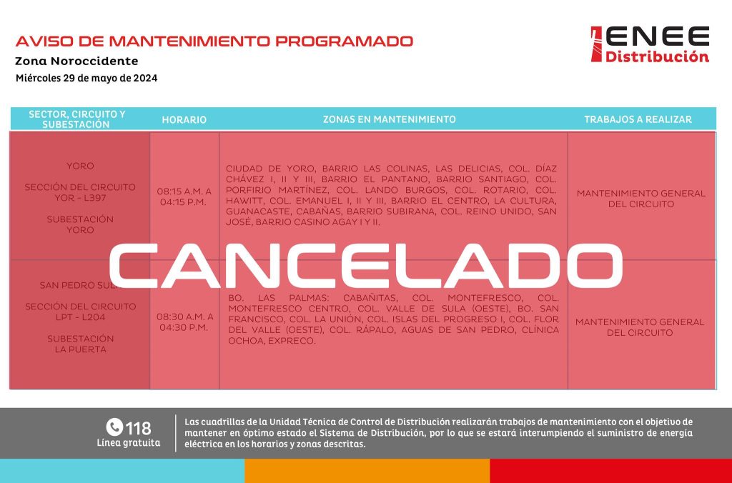 Lista de colonias que no tendrán luz mañana