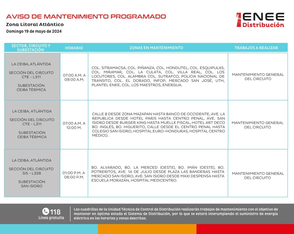 Lista de colonias que no tendrán luz mañana