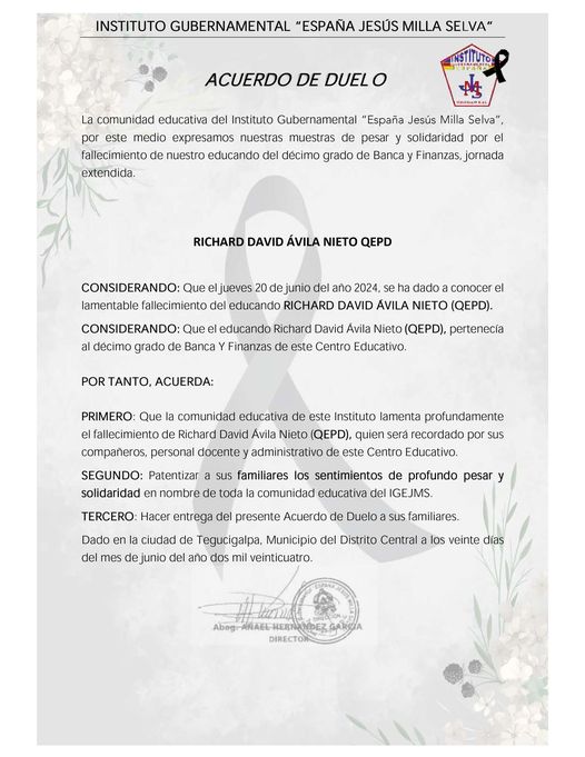 matan a estudiante del instituto España Jesús Milla Selva