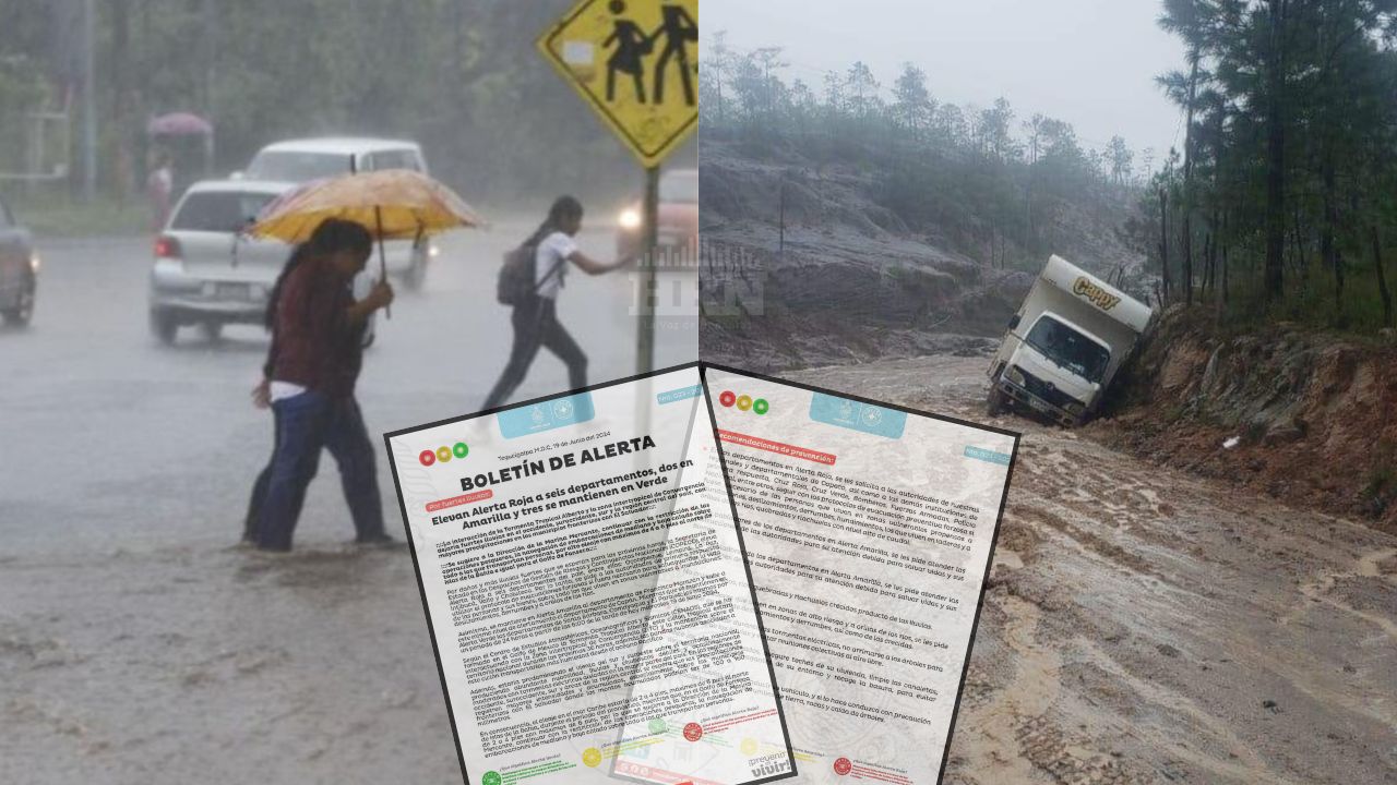 Imagen de Elevan a alerta roja a seis departamentos por efectos de las lluvias