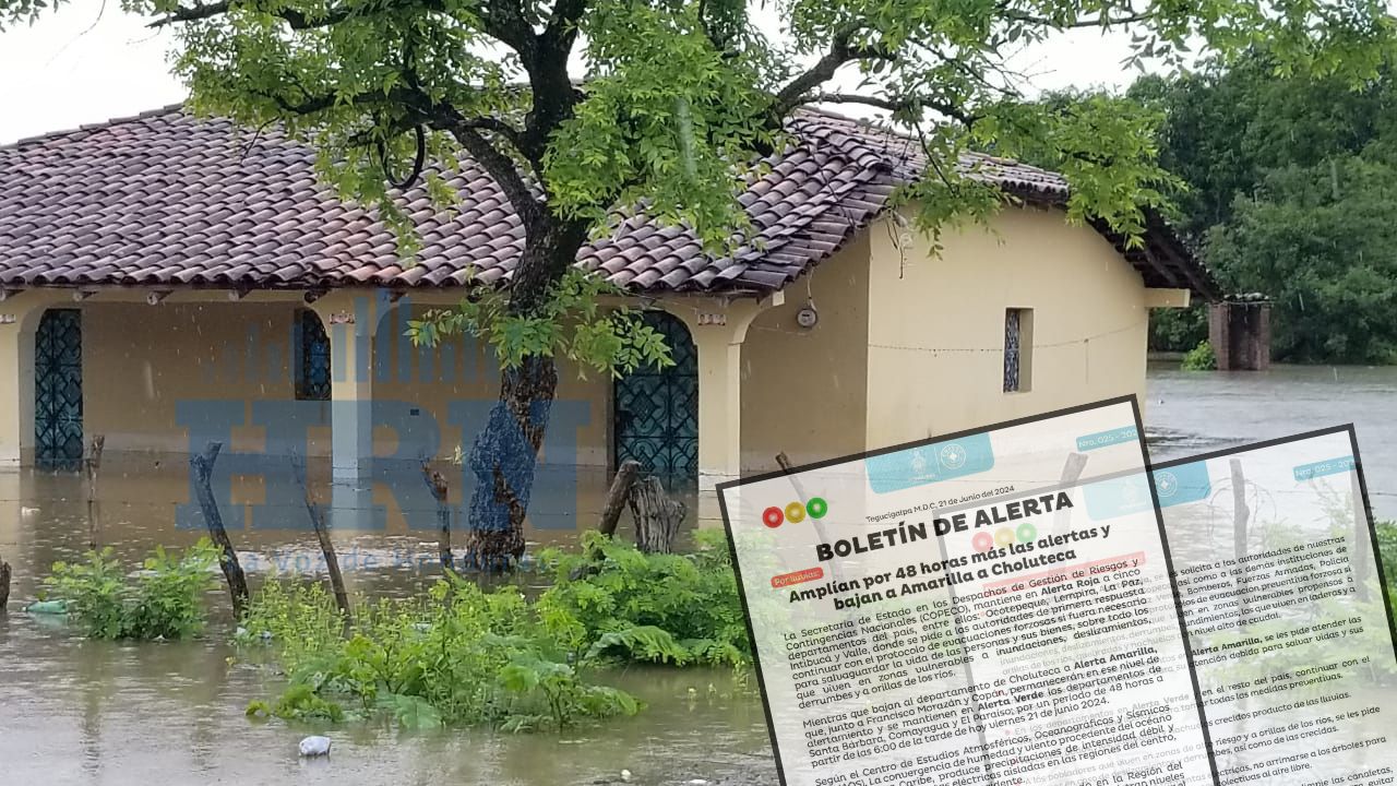 Reducen a alerta amarilla a Choluteca, pero roja sigue en cinco departamentos