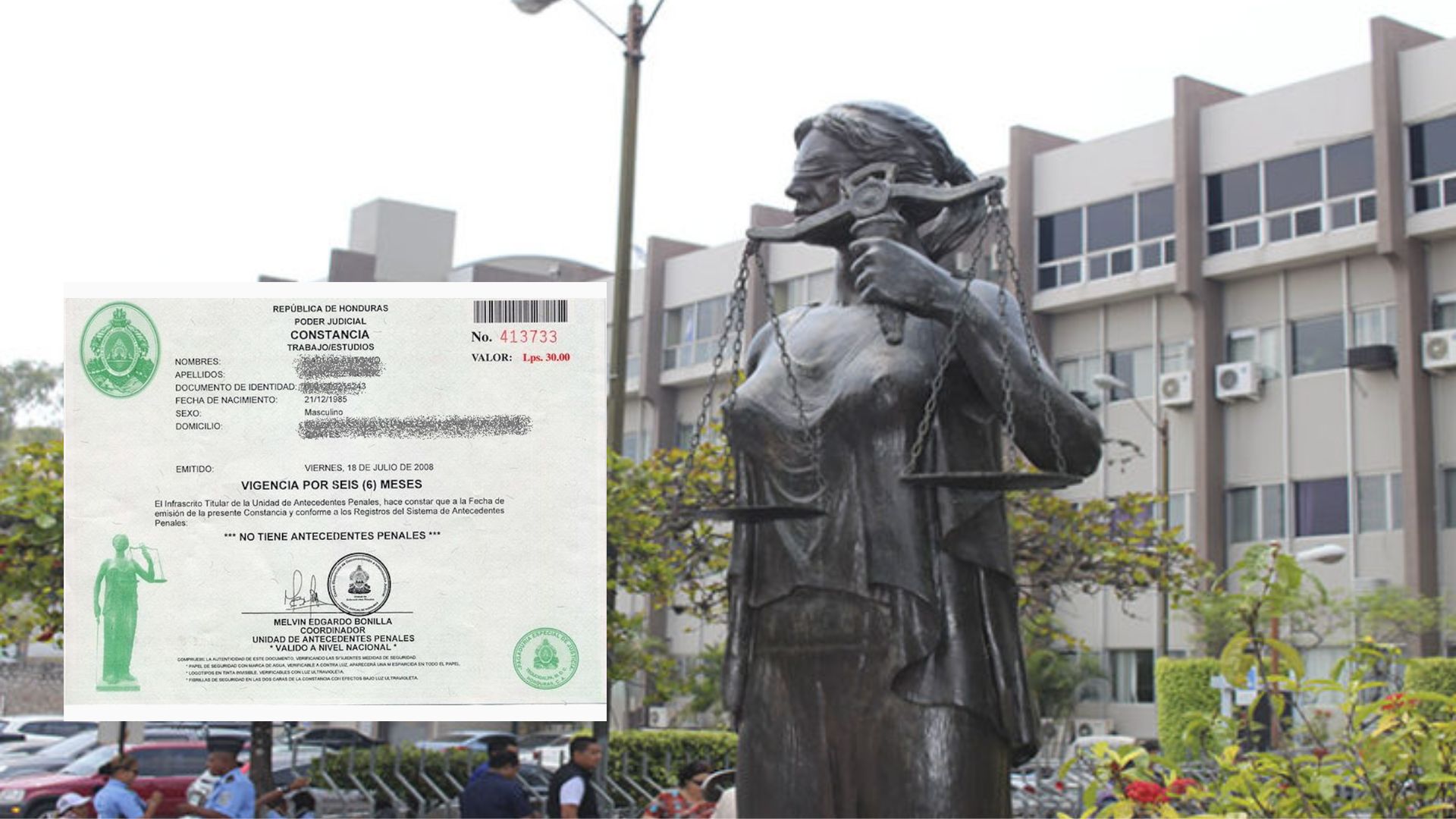 Precios de la constancia de antecedentes penales en Honduras