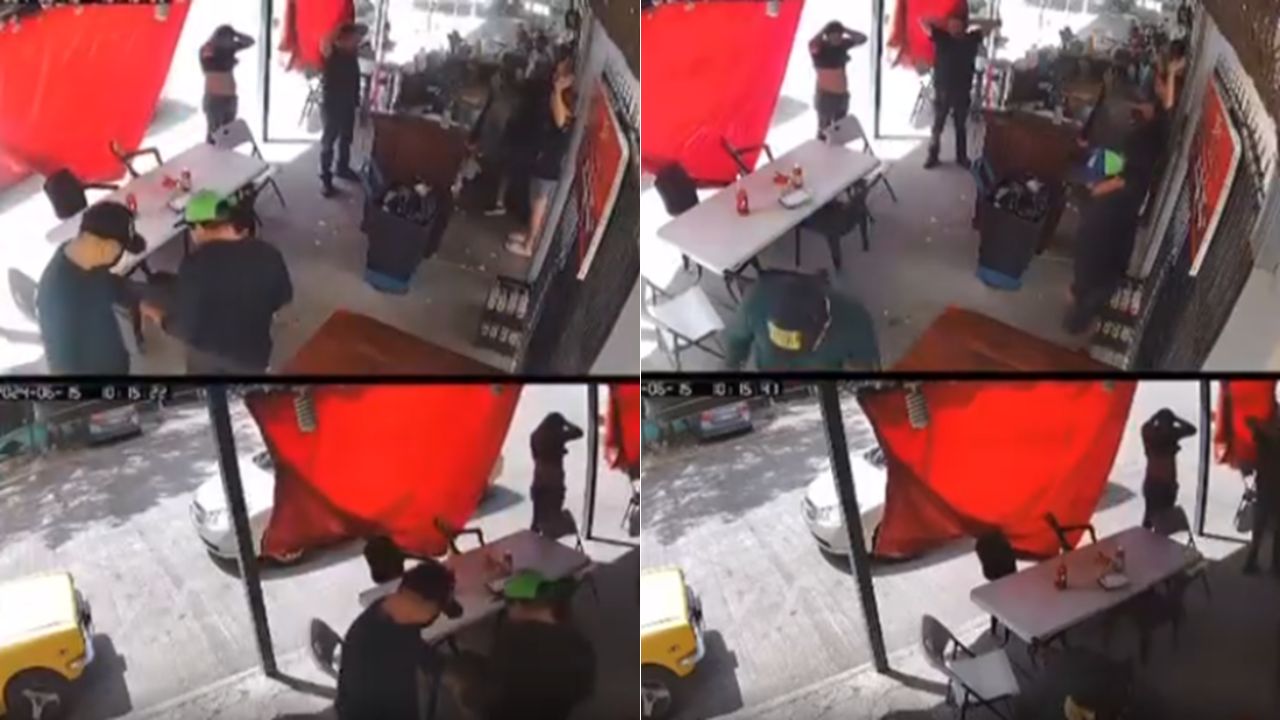 Hombres con fusil en mano asaltan negocio de comida en calle de SPS