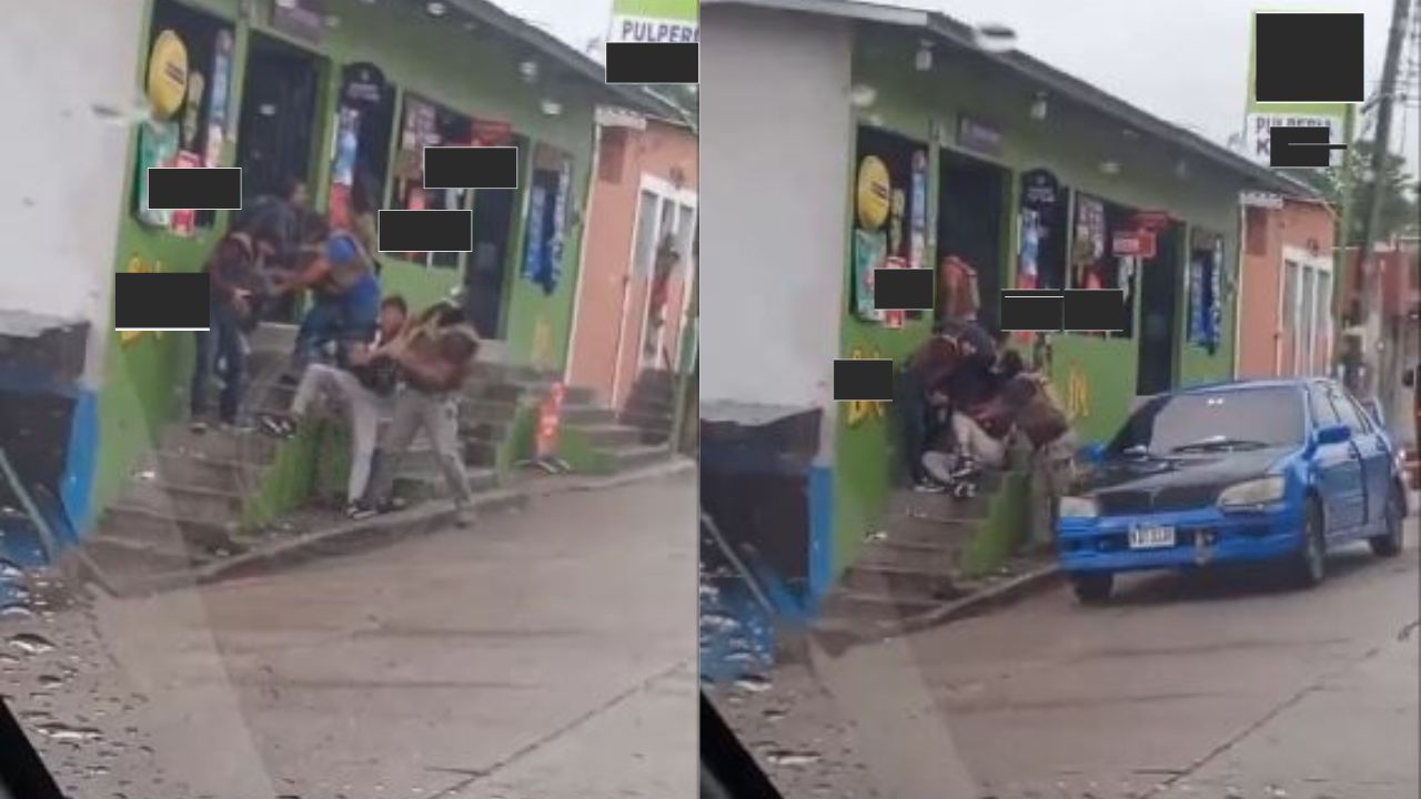 Video capta a jóvenes cuando supuestamente extorsionaban en una pulpería en Comayagüela