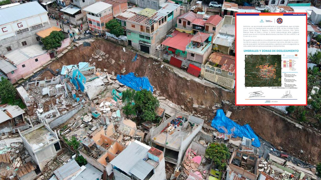 Extienden alerta roja por saturación de suelos en el Distrito Central