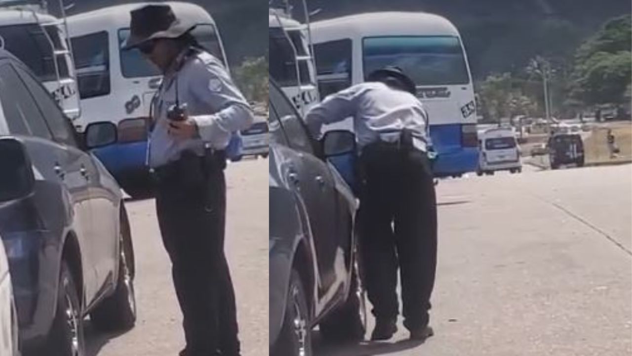 Captan a guardia de seguridad ponchando llanta de carro en parqueo de SPS