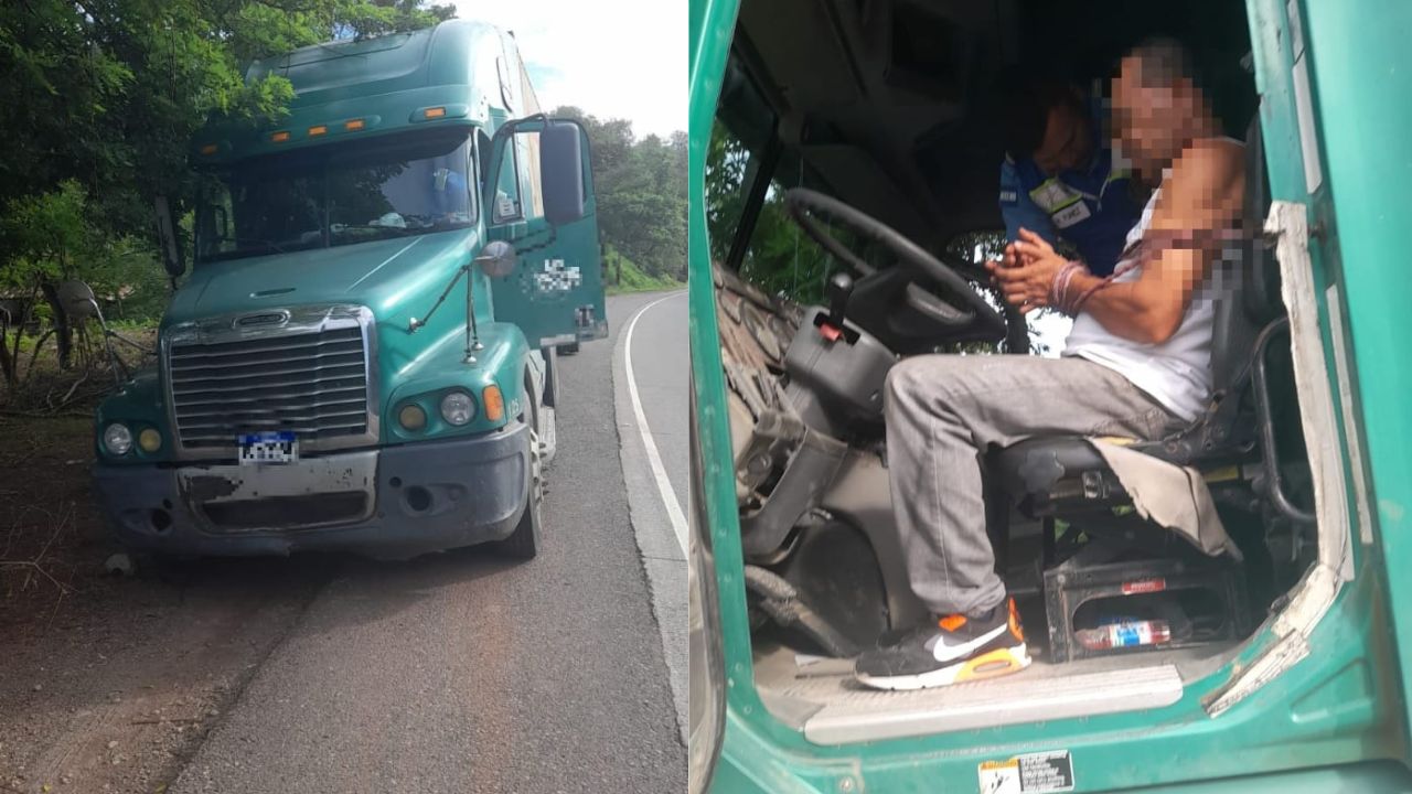 Hallan a conductor de rastra robada en Comayagua, estaba amarrado