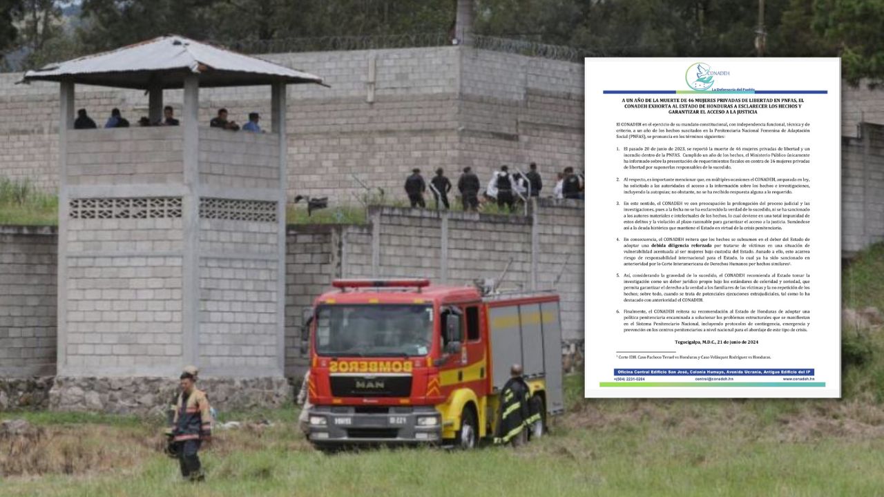Impunidad en masacre en cárcel de mujeres acarrea riesgo internacional para el Estado, advierte Conadeh