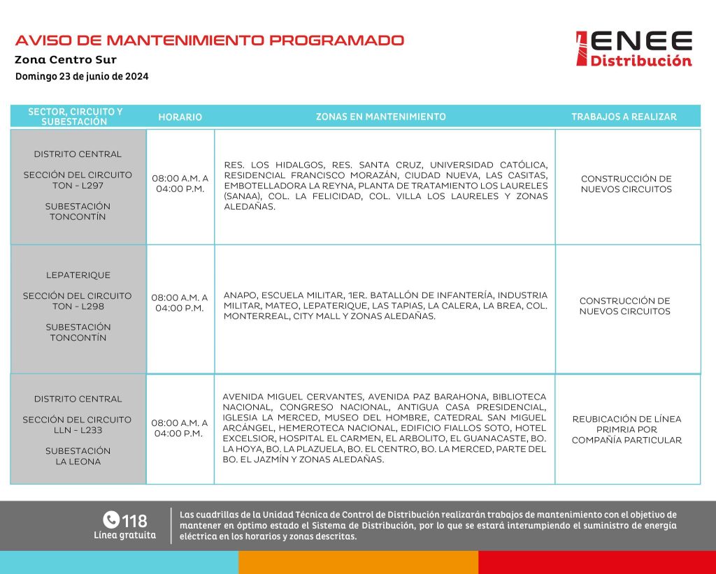 Lista de colonias que no tendrán luz mañana